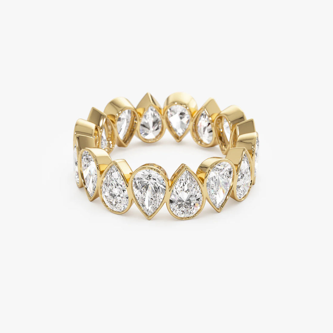 Pear North-South Bezel Eternity Band