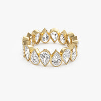 Pear North-South Bezel Eternity Band