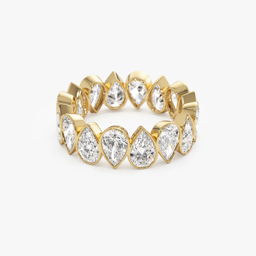 Pear North-South Bezel Eternity Band