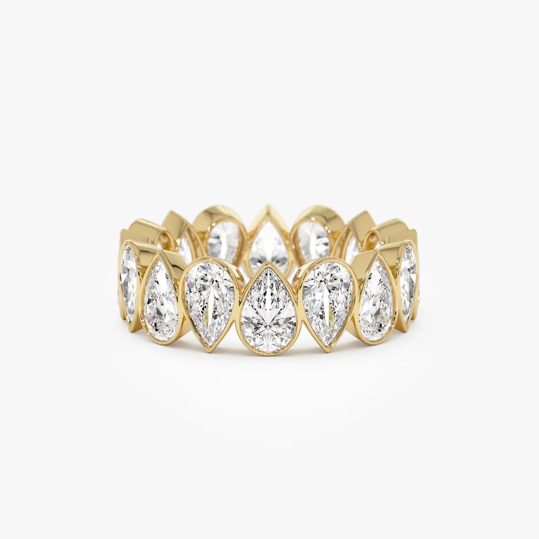 Pear North-South Bezel Eternity Band