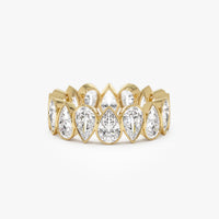 Pear North-South Bezel Eternity Band