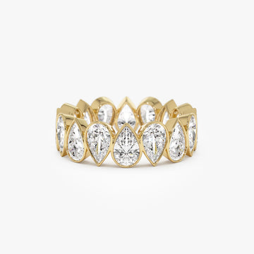 Pear North-South Bezel Eternity Band