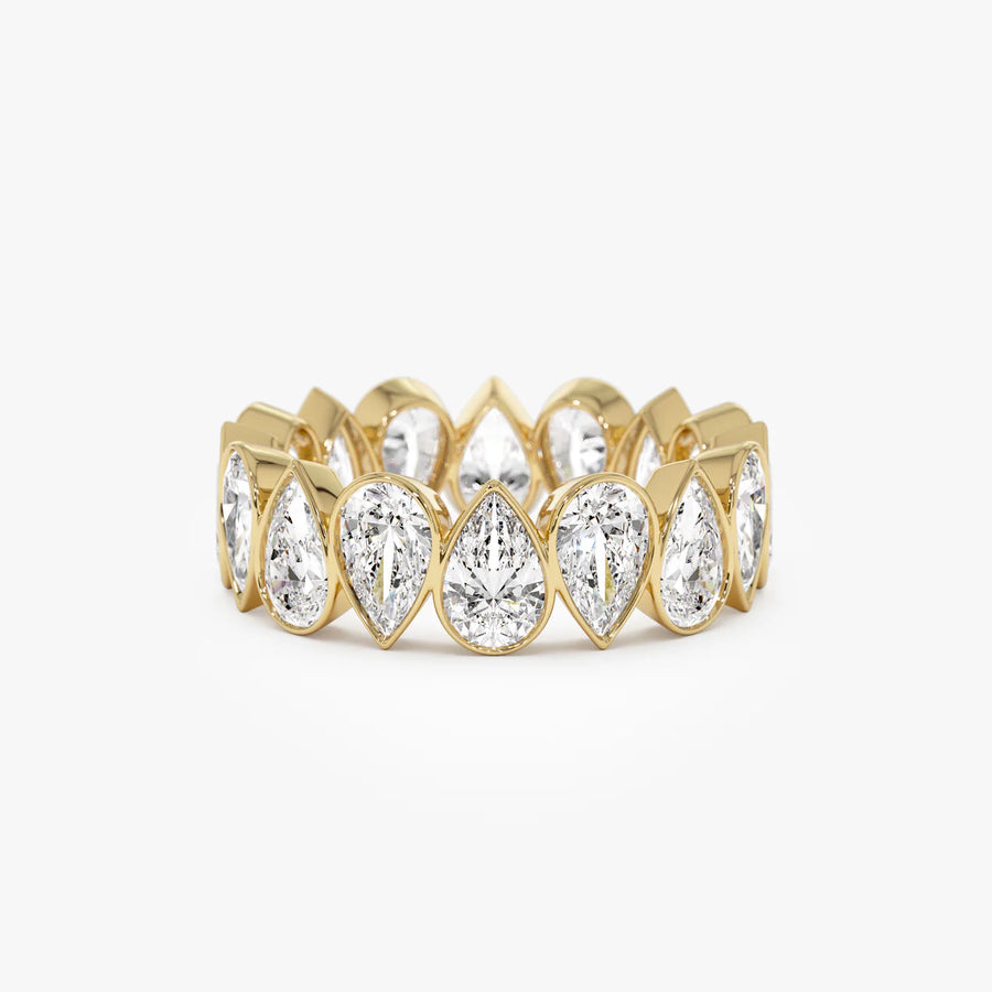Pear North-South Bezel Eternity Band