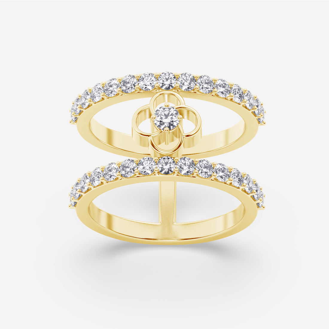 Stefee Taj Motif Double Band Diamond Ring