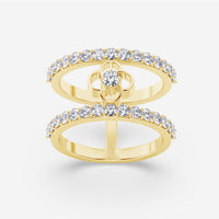 Stefee Taj Motif Double Band Diamond Ring