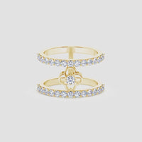 Stefee Taj Motif Double Band Diamond Ring